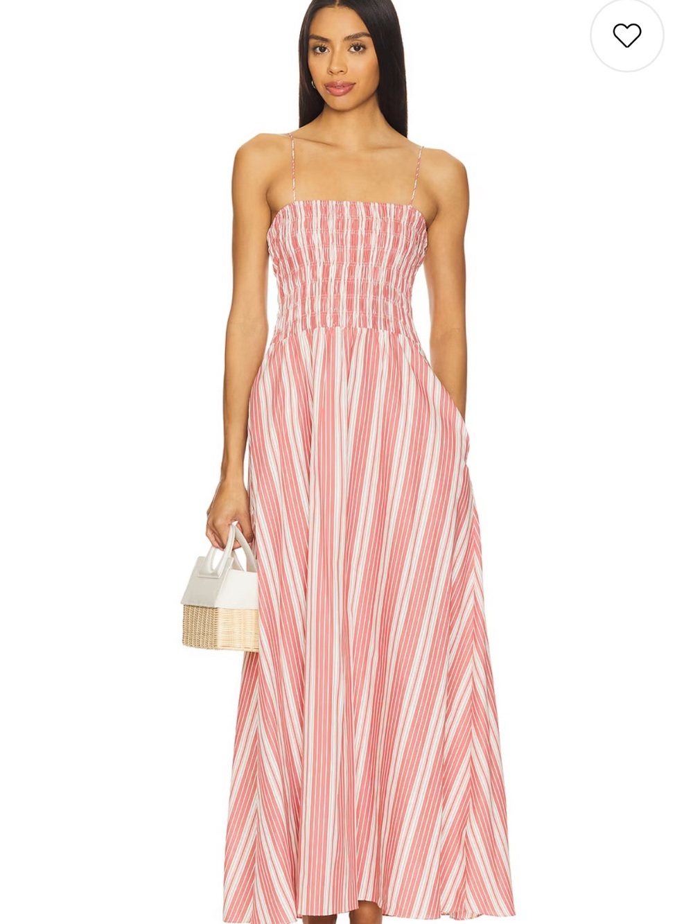NWT FAITHFULL THE BRAND Lida Maxi Dress Cherry Stripe 8
